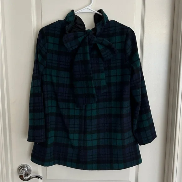 Tucker nick small Plaid Ruffle Collar Top bow - Picture 3 of 5